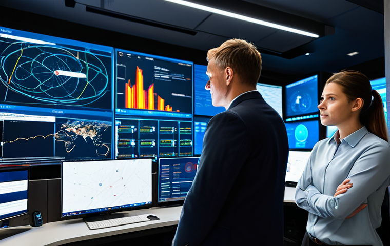 A diverse team of professional fire safety engineers and data analysts in a sophisticated, modern fire safety command center. Large holographic screens display real-time sensor data, AI-driven predictive analytics, complex IoT network maps, and incident response dashboards. Individuals are observing data, collaborating, and pointing at interactive displays, demonstrating intense focus and proactive monitoring. Fully clothed, professional business attire, modest clothing, appropriate attire, natural pose, correct proportions, well-formed hands, proper finger count, natural body proportions. Professional photography, high-resolution, cinematic lighting, state-of-the-art technology, safe for work, appropriate content, family-friendly.