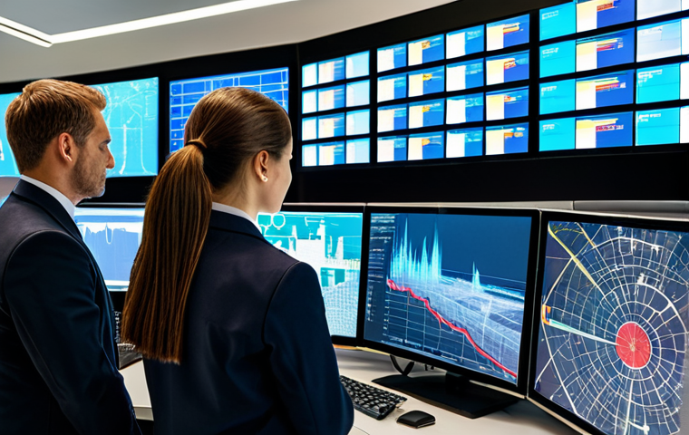 A diverse team of professional fire safety engineers, fully clothed in modern, professional business attire, are observing large, holographic displays in a high-tech, state-of-the-art fire safety control center. The multiple screens show intricate, real-time data visualizations of building schematics, sensor readings, and predictive AI models for fire risk analysis. The atmosphere is calm and focused, with sleek, clean architecture and ambient lighting, emphasizing proactive fire management and integrated smart systems. safe for work, appropriate content, fully clothed, professional, perfect anatomy, correct proportions, natural pose, well-formed hands, proper finger count, natural body proportions, high-quality professional photography, ultra-realistic.
