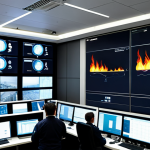 **

"A modern office building equipped with wireless fire sensors, visualized as small, discreet devices on ceilings and walls. The scene should depict a control room with a large screen displaying real-time data from the sensors, including AI-driven analysis highlighting potential fire risks. Professional setting, fully clothed personnel monitoring the system, safe for work, appropriate content, perfect anatomy, natural proportions, professional and modest, focus on technology and safety."

**