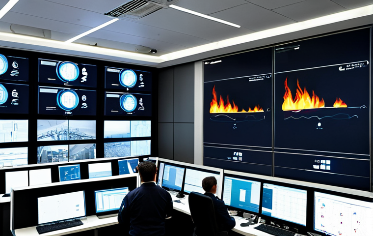 **

"A modern office building equipped with wireless fire sensors, visualized as small, discreet devices on ceilings and walls. The scene should depict a control room with a large screen displaying real-time data from the sensors, including AI-driven analysis highlighting potential fire risks. Professional setting, fully clothed personnel monitoring the system, safe for work, appropriate content, perfect anatomy, natural proportions, professional and modest, focus on technology and safety."

**