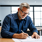 **

"A professional fire safety engineer, fully clothed in appropriate work attire, reviewing blueprints at a well-lit desk in a modern office. Safe for work, appropriate content, perfect anatomy, natural proportions, professional environment, modest clothing, high quality rendering, family-friendly."

**