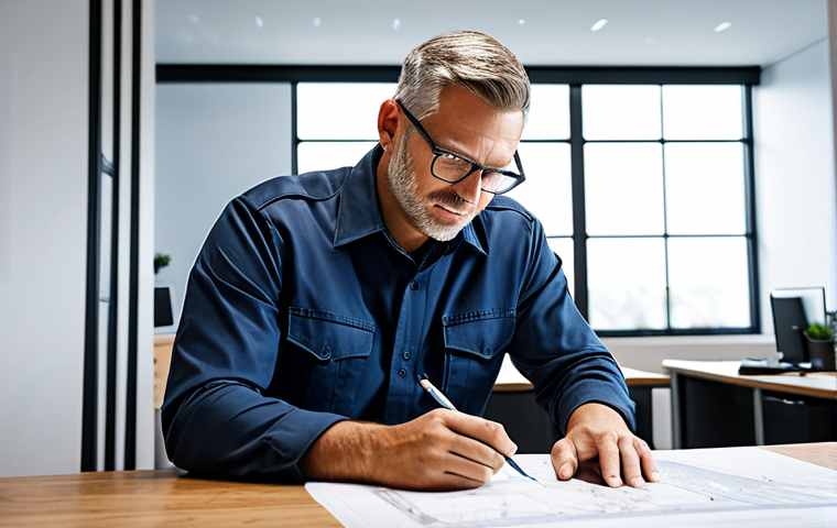 **

"A professional fire safety engineer, fully clothed in appropriate work attire, reviewing blueprints at a well-lit desk in a modern office. Safe for work, appropriate content, perfect anatomy, natural proportions, professional environment, modest clothing, high quality rendering, family-friendly."

**