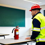 Fire Safety Training Session**

"A group of diverse fire safety technicians, fully clothed in professional uniforms, attentively participating in a training session in a modern classroom setting. The instructor is demonstrating the proper use of a fire extinguisher. Bright, natural lighting. Safe for work. Appropriate content. Professional. Educational. Natural poses, perfect anatomy."

**