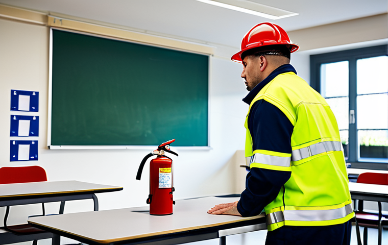 Fire Safety Training Session**

"A group of diverse fire safety technicians, fully clothed in professional uniforms, attentively participating in a training session in a modern classroom setting. The instructor is demonstrating the proper use of a fire extinguisher. Bright, natural lighting. Safe for work. Appropriate content. Professional. Educational. Natural poses, perfect anatomy."

**