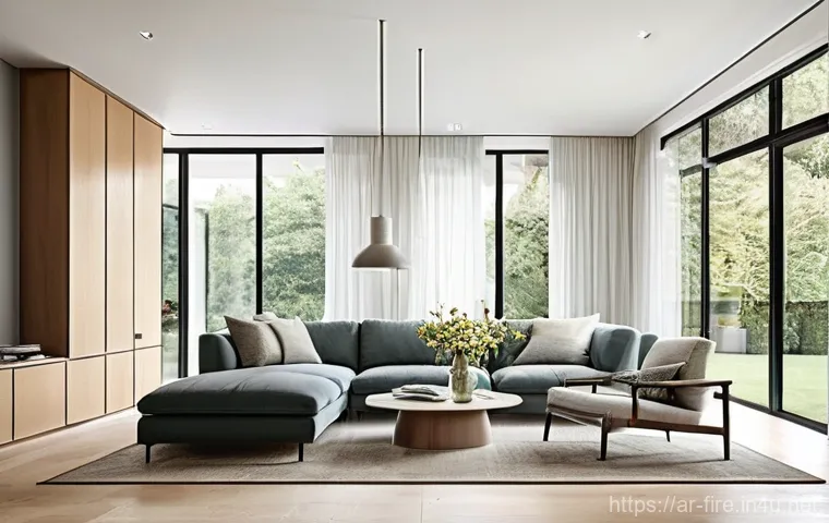 화재안전관리 실무에서 중요한 기술적 변화 - **Prompt 1: The Vigilant Smart Home**
    "A bright, modern, and spacious living room in a contempor...