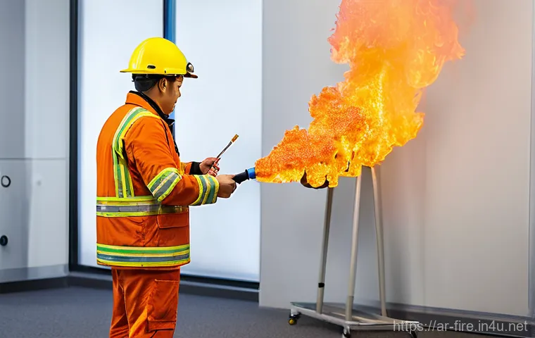 화재안전관리기술자 직무에서 요구되는 기술 - **Prompt 2: Meticulous Installation of Advanced Fire Protection Systems**

    "A diverse team of fo...