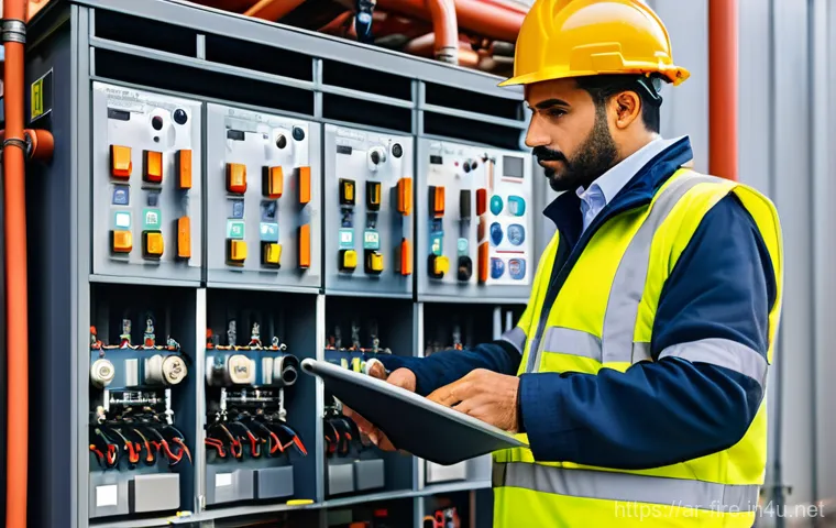 화재안전관리기술자의 경력 관리 전략 - **Prompt 1: The Aspiring Fire Safety Engineer's Study**
    "A young, determined Arab woman, in her ...