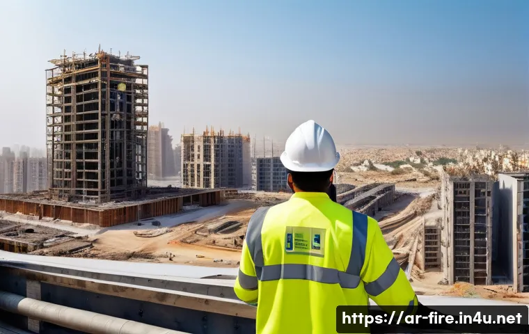 화재안전관리기술자 취업 성공 후기 - **Prompt:** "A vibrant, panoramic view of a rapidly developing Arab city skyline during a clear morn...