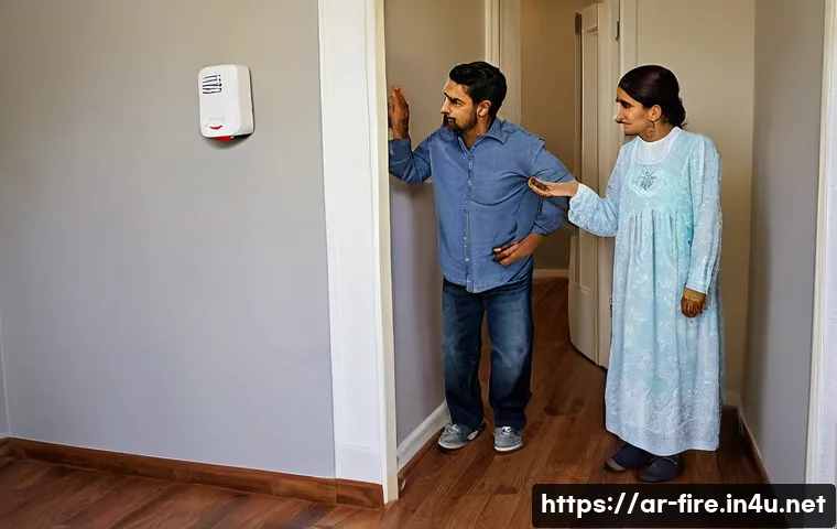 화재안전관리 실무와 관련된 주요 법령 요약 - **Prompt:** A heartwarming indoor scene depicting a multi-generational Arab family of four (father, ...