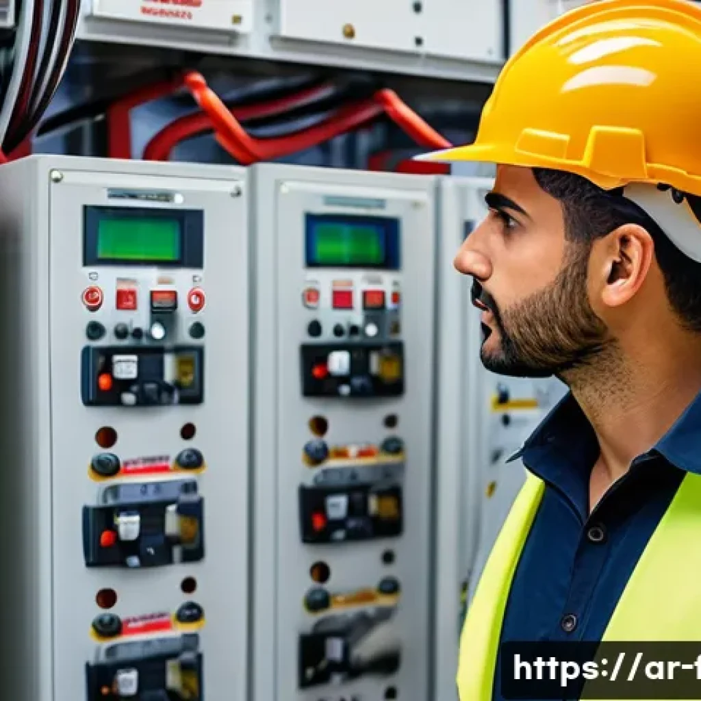 화재안전관리 기술자의 경력 성장 사례 - A professional Arab fire safety engineer in a modern industrial site wearing full protective gear an...