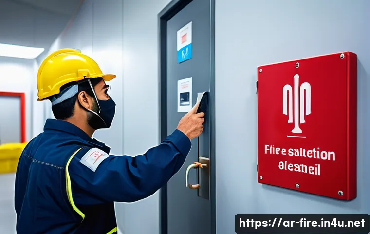 화재안전관리 기술자의 직무에서의 성과 분석 - A professional Arab fire safety engineer wearing protective clothing and a safety helmet, conducting...