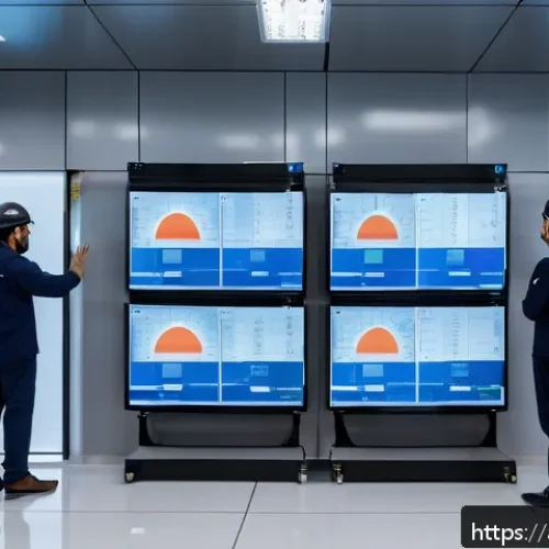 화재안전관리 기술자의 직무에서의 도전과 기회 - A modern industrial safety control room in an Arabic-speaking country, featuring engineers monitorin...