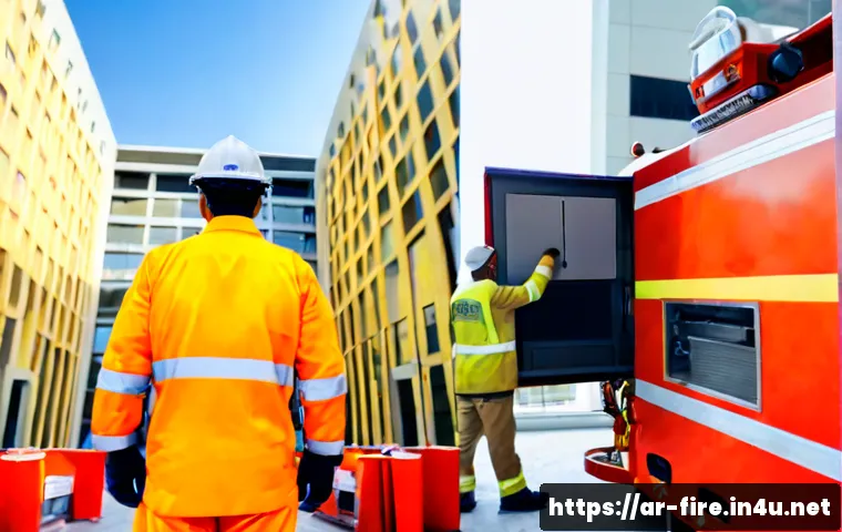 화재안전관리기술자의 국가별 연봉 비교 - Photorealistic split-scene comparison of fire safety management professionals at work in two distinc...